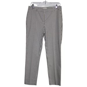 Womens Rachel Zoe White Black Checkered Plaid Cropped Ankle Skinny Pants Size 10